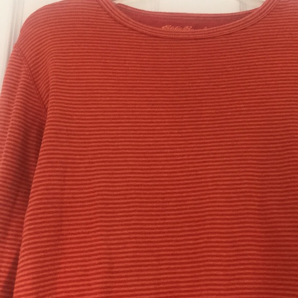 😍Eddie Bauer Orange Striped Long-Sleeve😍 - Picture 2 of 3